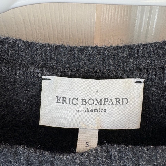 Eric Bompard Cashmere Mohair Glitter Gray Burgundy Sweater - Picture 3 of 5